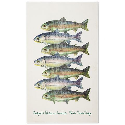 Susie Crooke Trout Tea Towel
