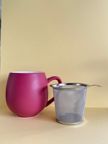 Red Tea Cup with Infuser