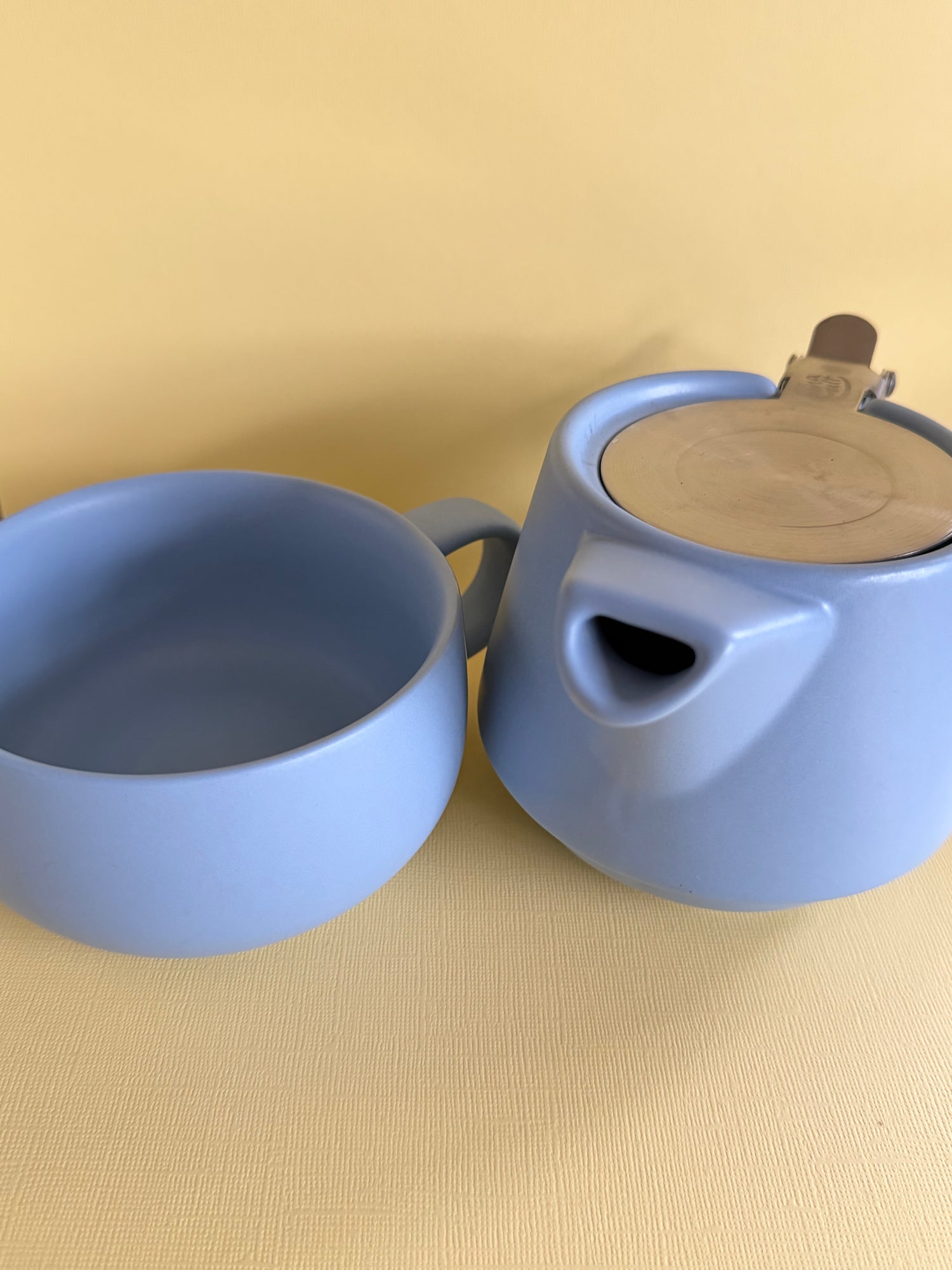 Blue Teapot &amp; Cup Duo