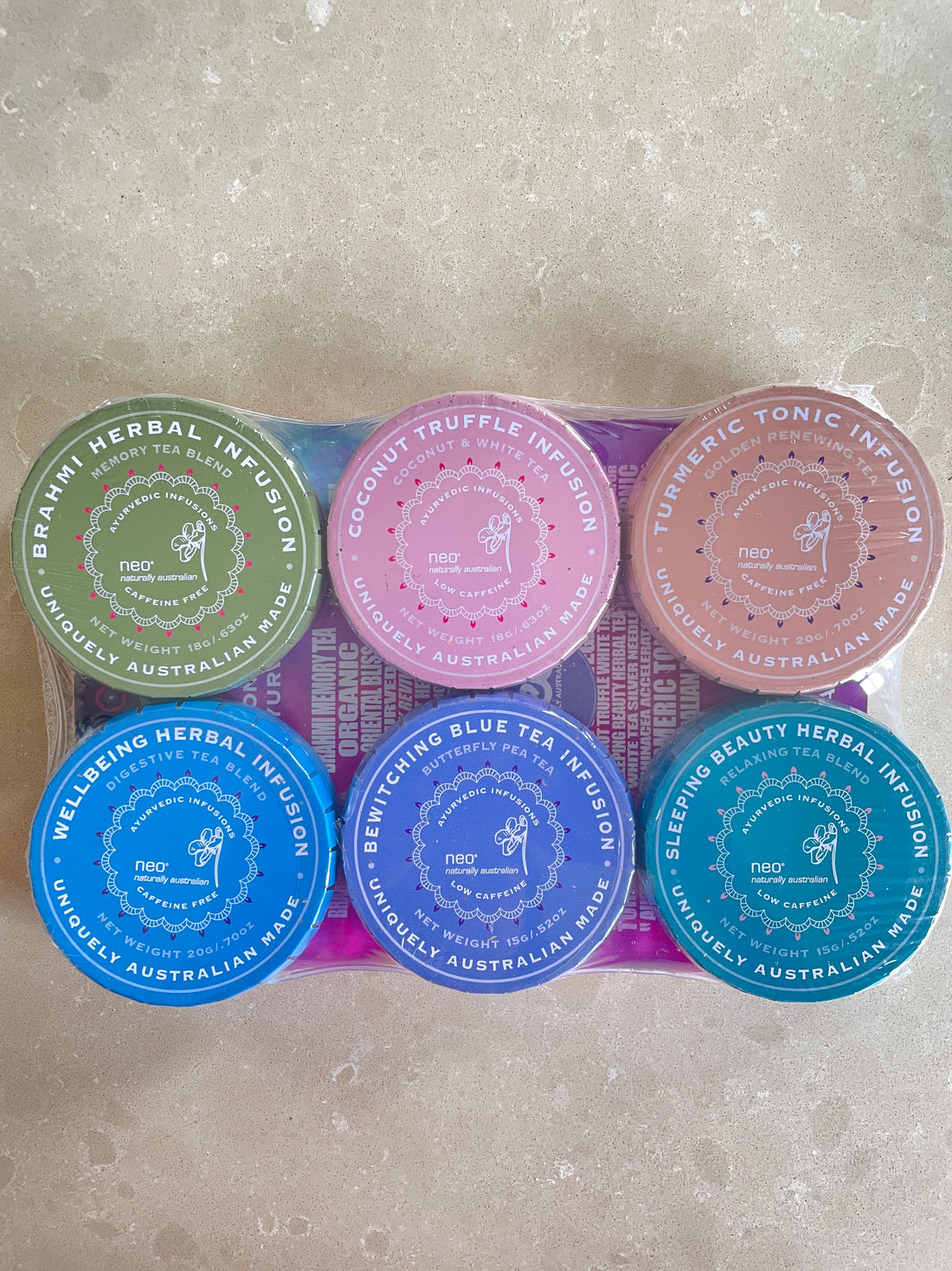 Relax Me Tea Set of 6 Loose Leaf Tea Tins