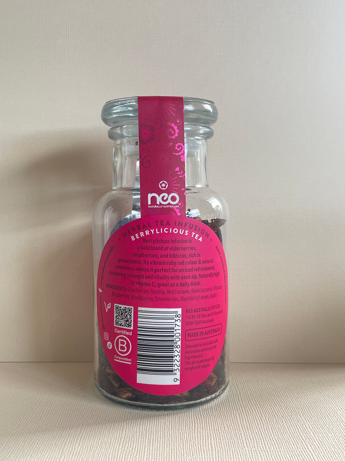 Berry Herbal Tea Jar 40g - Berrylicious