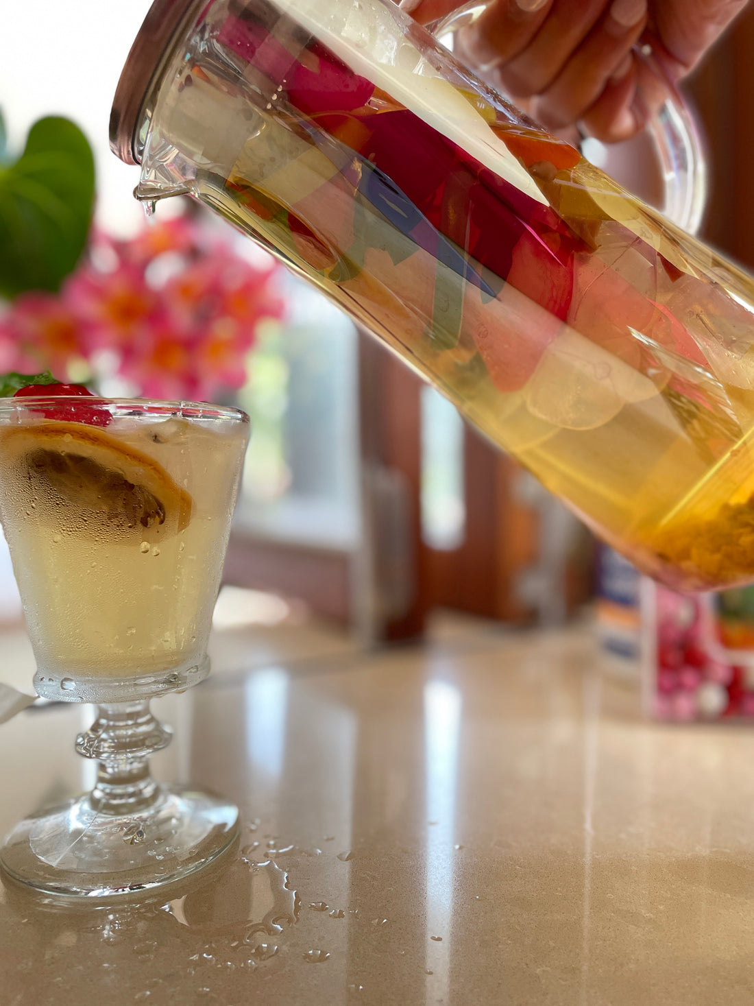 Iridescent Glass Iced Tea Carafe 1.5L