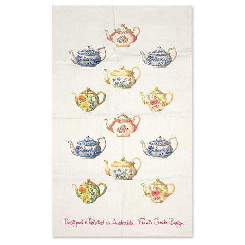 Susie Crooke Teapots Tea Towel